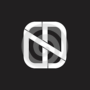 Abstract n infinity line geometric square logo vector