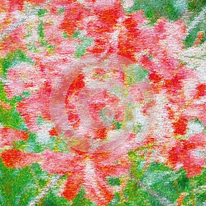 Abstract natural background. Red flowers on a green backdrop