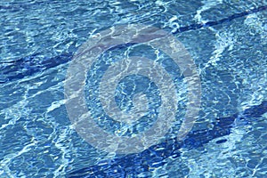 Abstract natural blurred blue background. Pool water texture background.