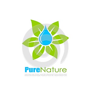 Abstract natural leaf logo