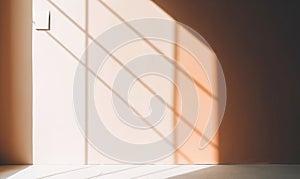 Abstract of natural window shadow overlay in modern empty room interior design background