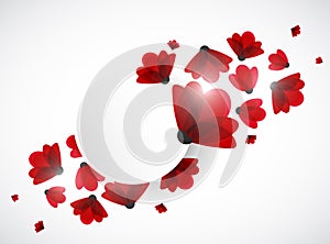 Abstract nature background. Red flowers.