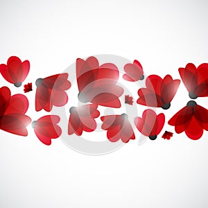 Abstract nature background. Red flowers.