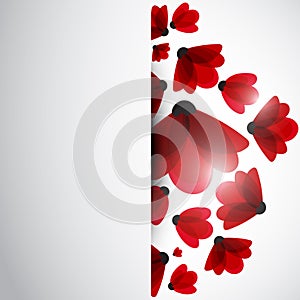 Abstract nature background. Red flowers.