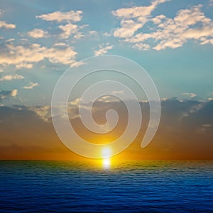 Abstract nature background with sea sunset and clouds