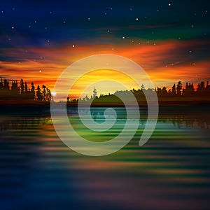 Abstract nature background with sunrise