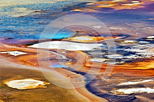 Abstract nature background. Texture of Porcelain Basin in Yellowstone national park, USA