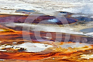 Abstract nature background. Texture of Porcelain Basin in Yellowstone national park, USA