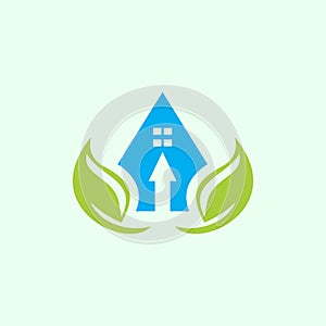 abstract nature leaf home up arrow logo icon