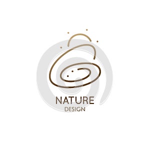 Abstract nature minimalistic logo mono line