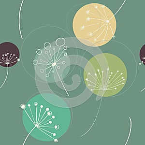 Abstract nature pattern with floral elements and