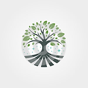 Abstract nature tree logo symbol illustration design, family tree logo