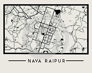 Abstract Nava Raipur City Map - Illustration photo