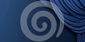 Abstract Navy Blue Draped Fabric Background Elegant Textured Waves Design Element