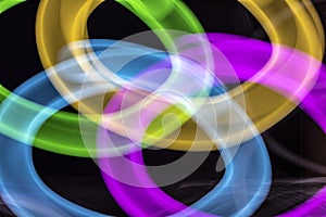 Abstract Neon 80s Style Lines and Swirls For Retro Background Cosmos Rave