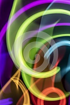 Abstract Neon 80s Style Lines and Swirls For Retro Background Cosmos Rave