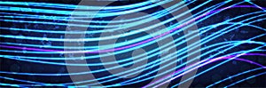 Abstract neon background. Blue wave light. Futuristic vector wallpaper
