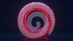 Abstract Neon Circle with Dynamic Texture