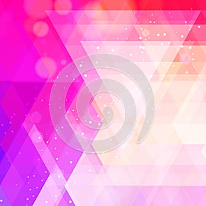 Abstract neon colorful triangle pattern background.