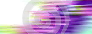 Abstract neon colors geometric textured banner with gradient striped.