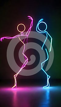 Abstract Neon Dance Performance