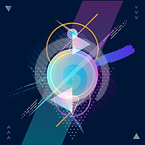 Abstract neon geometric composition