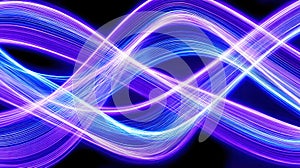 Abstract Neon Light Streaks Curved in Dynamic Motion