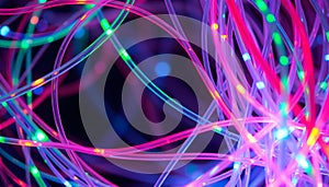 Abstract Neon Light Trails: A Vibrant Burst of Color
