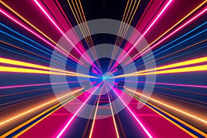 abstract neon lines. Generative AI