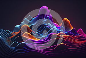 Abstract neon lines. Generative Ai