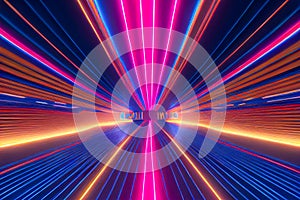 abstract neon lines. Generative AI