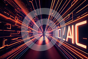 abstract neon lines. Generative AI