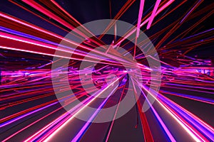 abstract neon lines. Generative AI