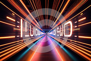 abstract neon lines. Generative AI