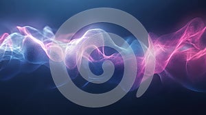 Abstract flowing particle wave digital sound visualization