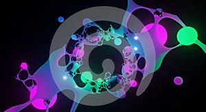 Abstract Neon Shapes on Black Background