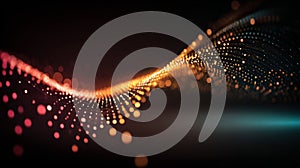 The Abstract Neon Wave features a Data Visualization with Digital Flow and Particle Design