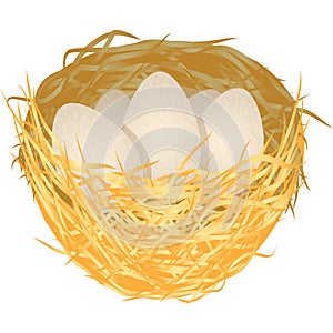 Abstract Nest with Eggs Drawing