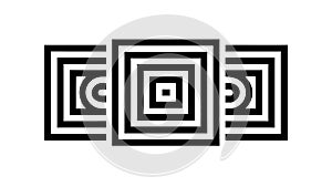 Abstract Nested Squares Pattern, Geometric Minimalist Design, vector design Generative AI