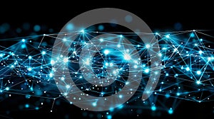 Abstract Network Background With Connected Dots, Digital Technology Concept