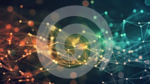 Abstract Network Background With Connected Dots And Lines - Data Connection Visualization