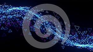 Abstract network background of connected points and lines on dark background