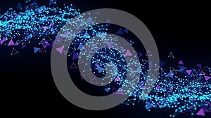 Abstract network background of connected points and lines on dark background