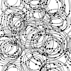 Abstract network background made of doodle circles