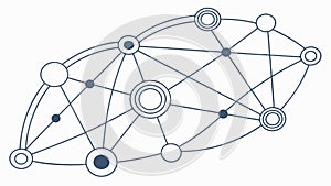 An abstract network background with simple connected nodes and lines, vector design Generative AI