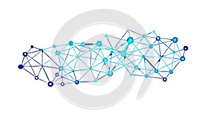 Abstract network circuit lines: connected data flow illustration, tech background vector design Generative AI