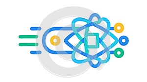 Abstract Network Circuit Pattern and Connected Nodes, vector design Generative AI