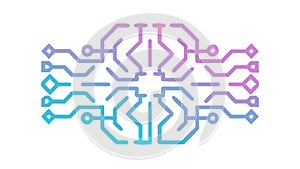 Abstract Network Circuit Pattern for Digital Connectivity, vector design Generative AI