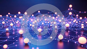 Abstract Network of Connected Data Points for Future Technology
