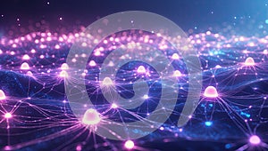 Abstract Network of Connected Data Points for Future Technology